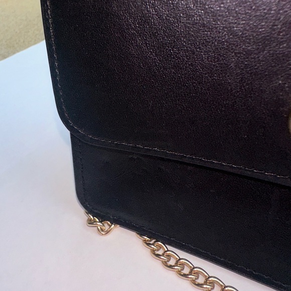 Coach Black Leather Chain Crossbody Purse - Picture 8 of 11